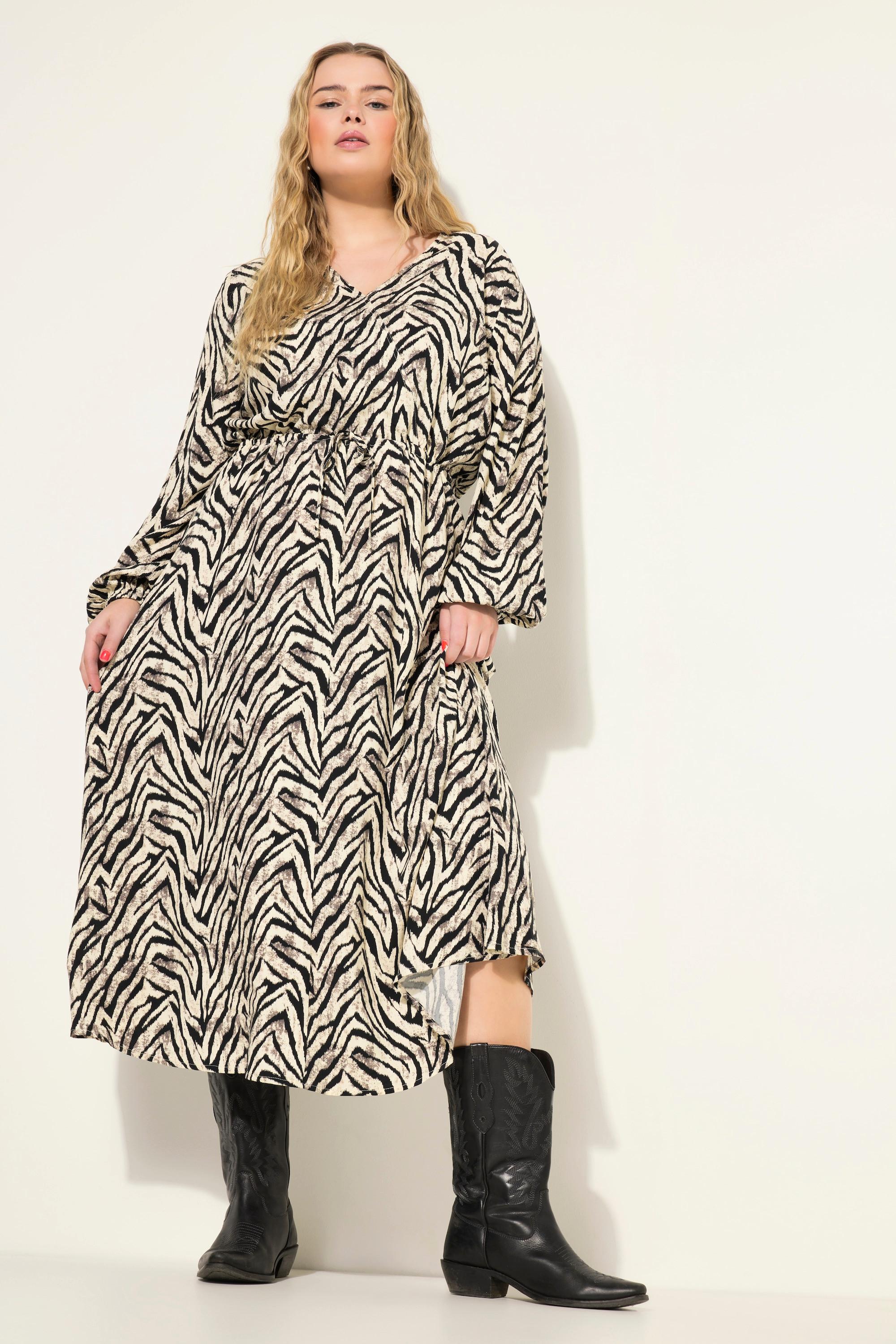 Studio Untold  Maxikleid, A-Line, Zebra Print, Wrap-Effekt 