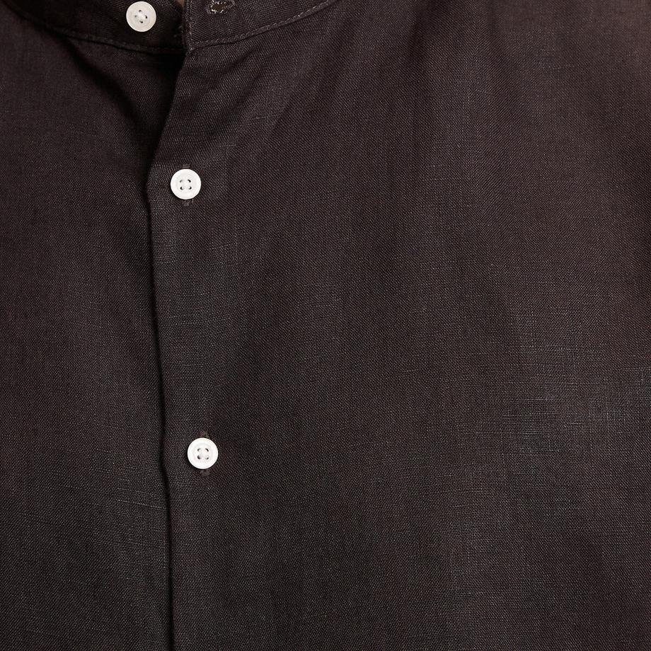 La Redoute Collections Signature Gerades Leinenhemd mit Stehkragen  