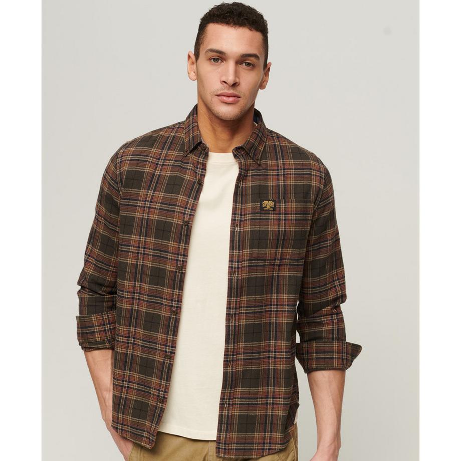 Superdry Kariertes Langarmhemd aus Bio Baumwolle  