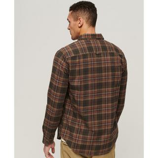 Superdry Camicia a Quadri Maniche Lunghe in Cotone Biologico  