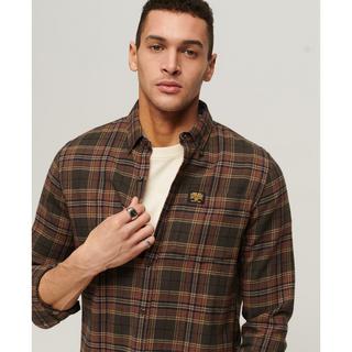 Superdry Camicia a Quadri Maniche Lunghe in Cotone Biologico  