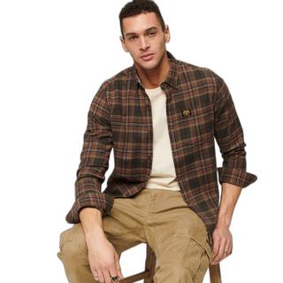 Superdry Camicia a Quadri Maniche Lunghe in Cotone Biologico  