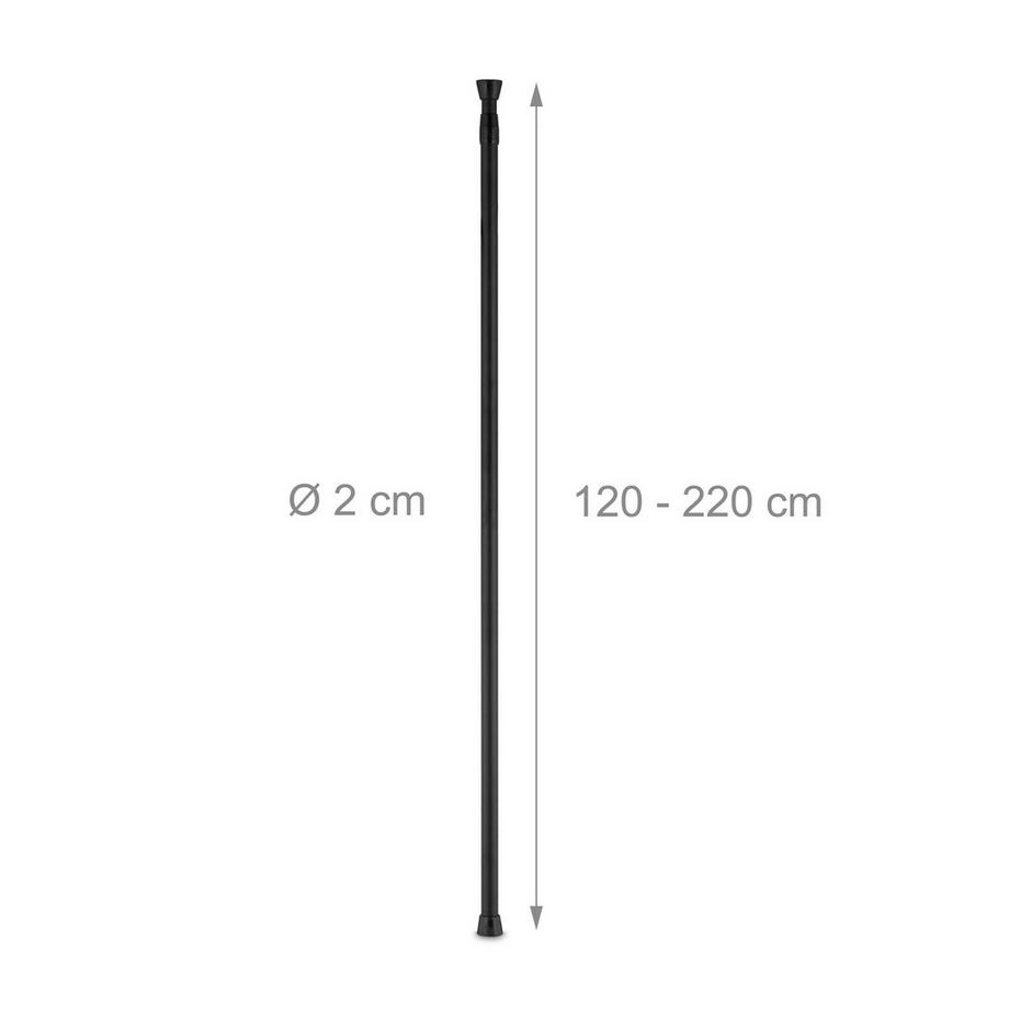 B2X Asta telescopica nera in acciaio inox  