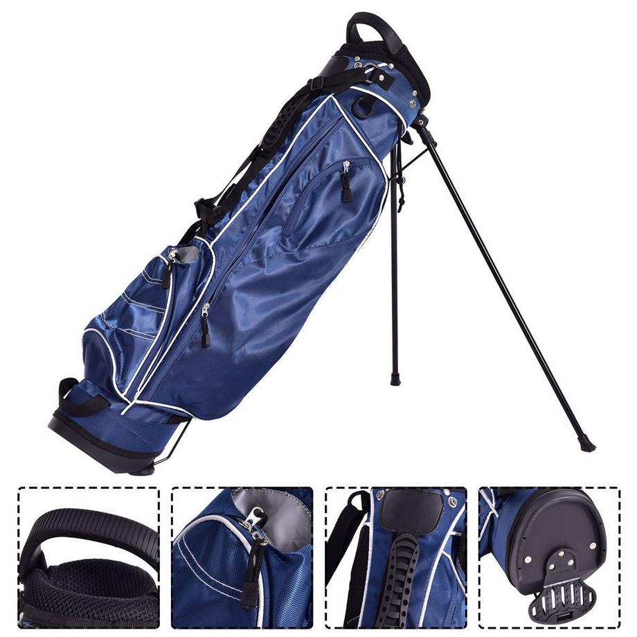 Northix  Golftasche 9 inch Golfbag Pencil Bag Profi-Reisebag Ständerbag mit Kopfteil und Tragegurt-blau 
