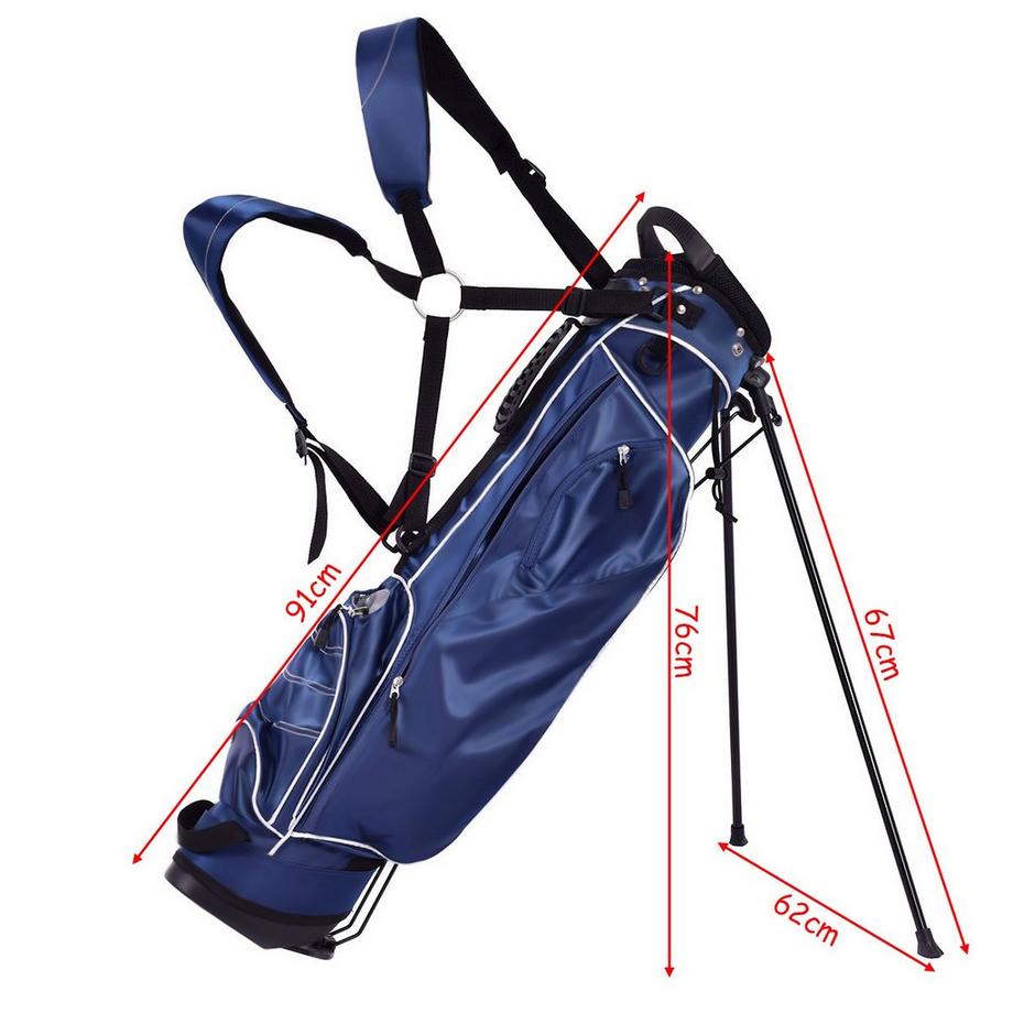 Northix  Golftasche 9 inch Golfbag Pencil Bag Profi-Reisebag Ständerbag mit Kopfteil und Tragegurt-blau 