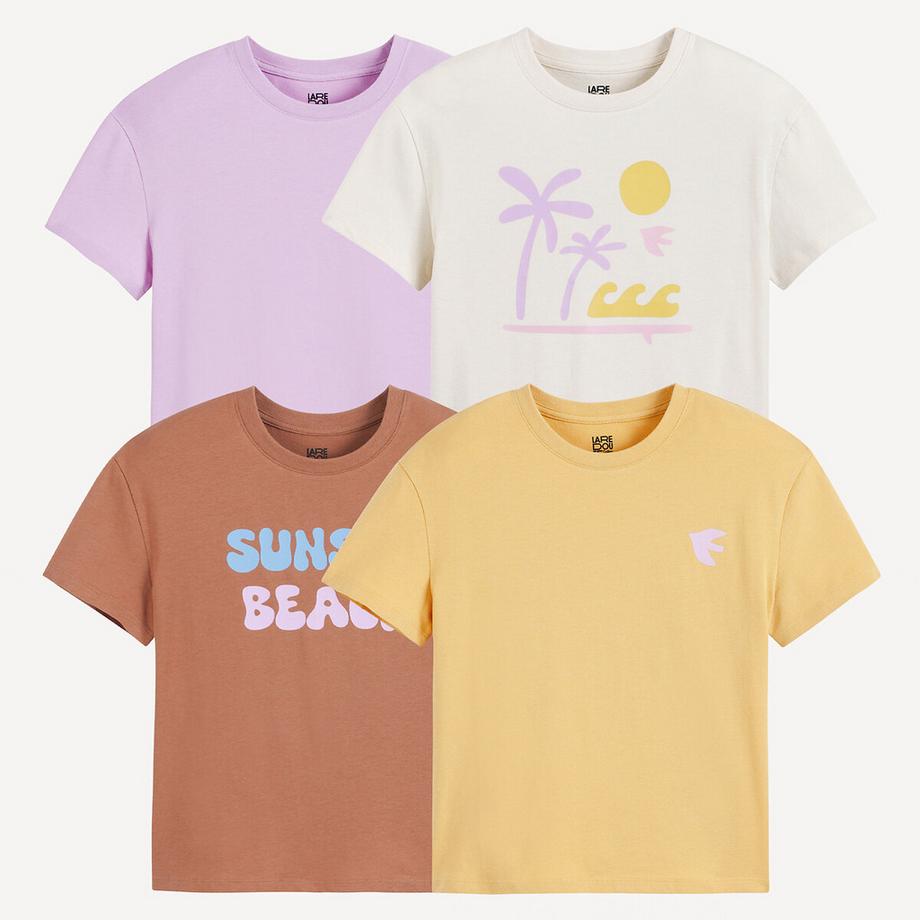La Redoute Collections  4er-Pack T-Shirts mit rundem Ausschnitt 