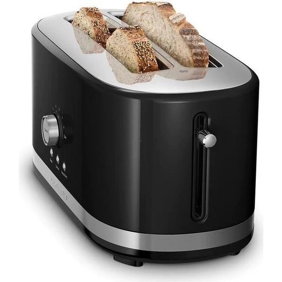 KitchenAid 5KMT4116EOB Onyx Schwarz, Toaster mit manueller Bedienung und langen Schlitzen  