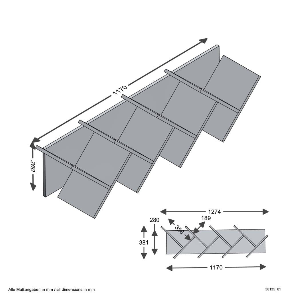 Calicosy Wandregal für Bücher L127.5 cm - Büchen  