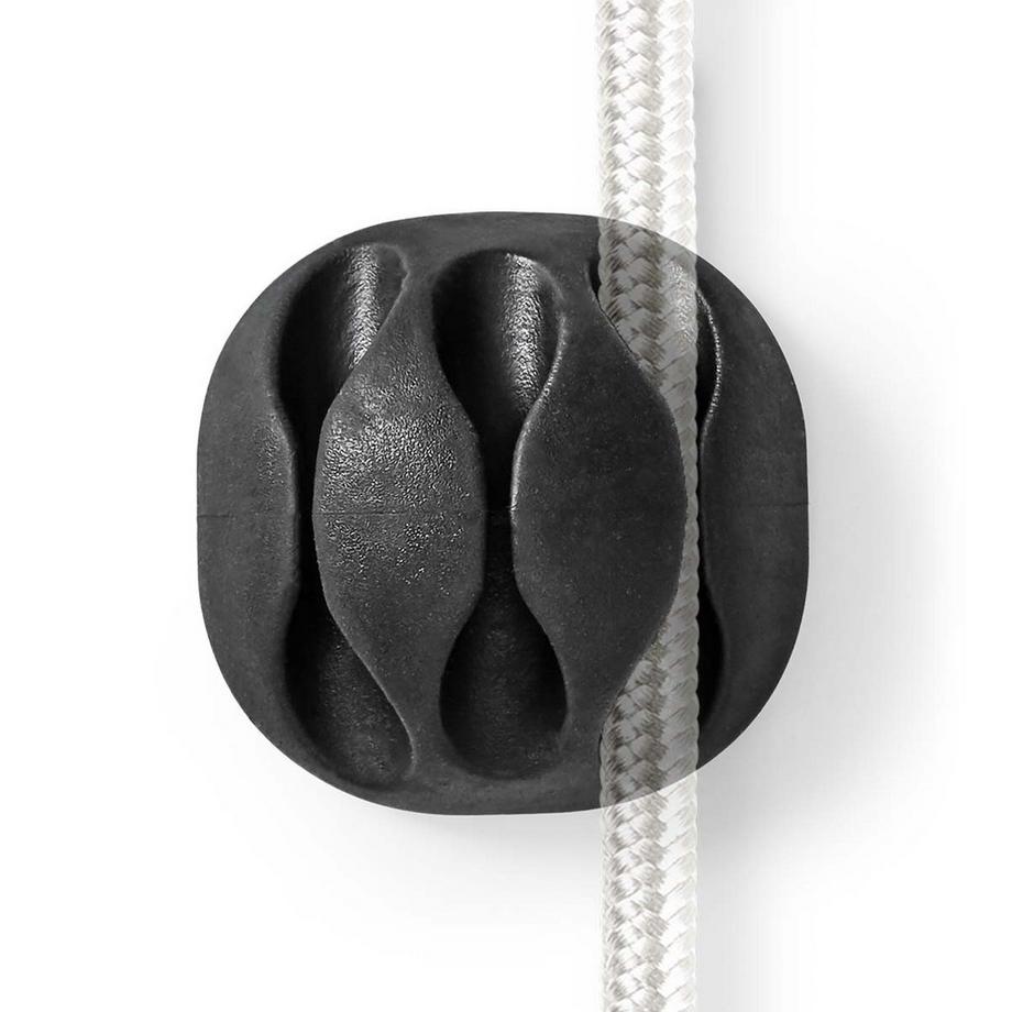 Nedis  Gestion des câbles | Serre-câbles | Click and Go | 4 pcs. | Nombre de places : 3 disques | Epaisseur maximale du câble : 5,3 mm | TPE | Noir 