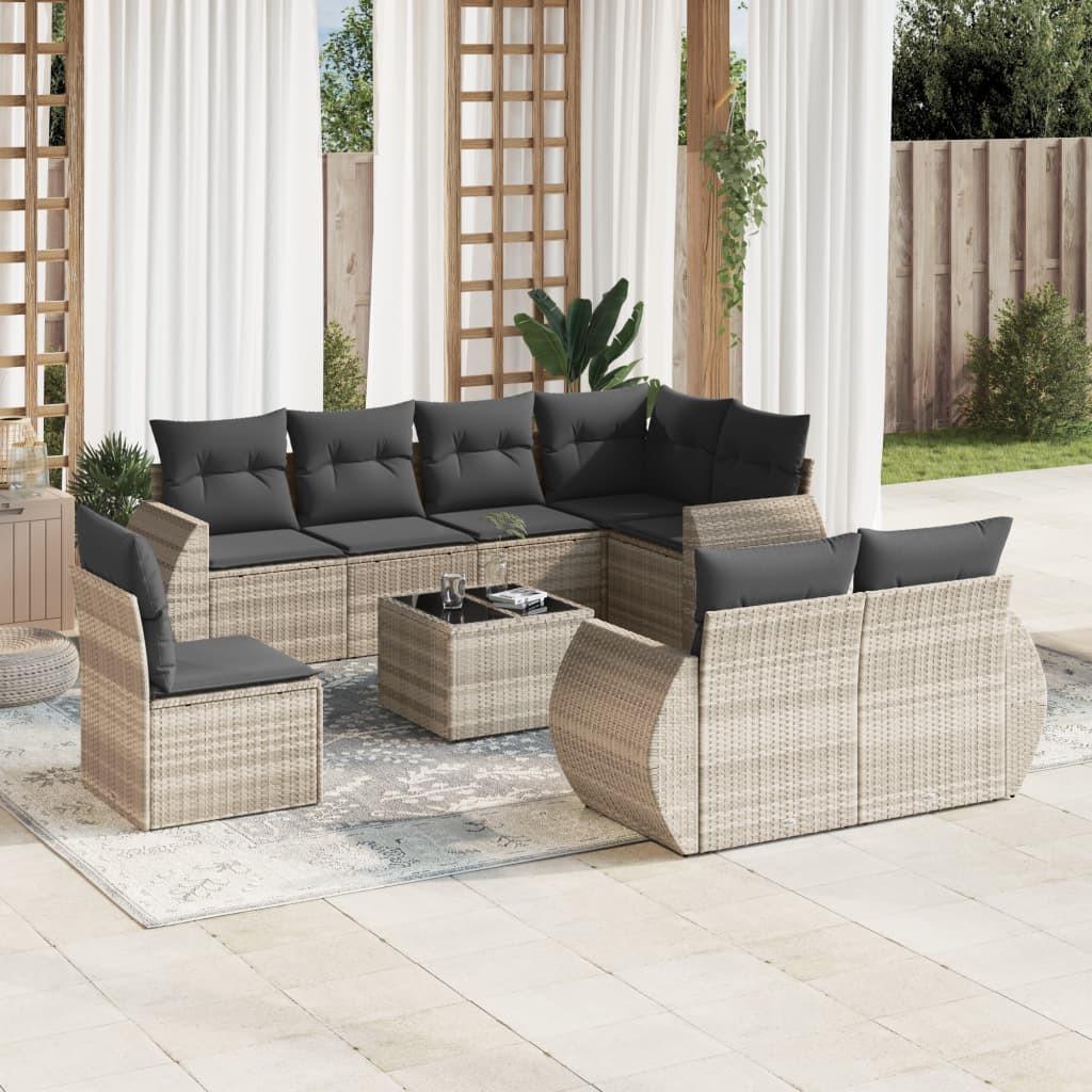 VidaXL set divano da giardino Polirattan  