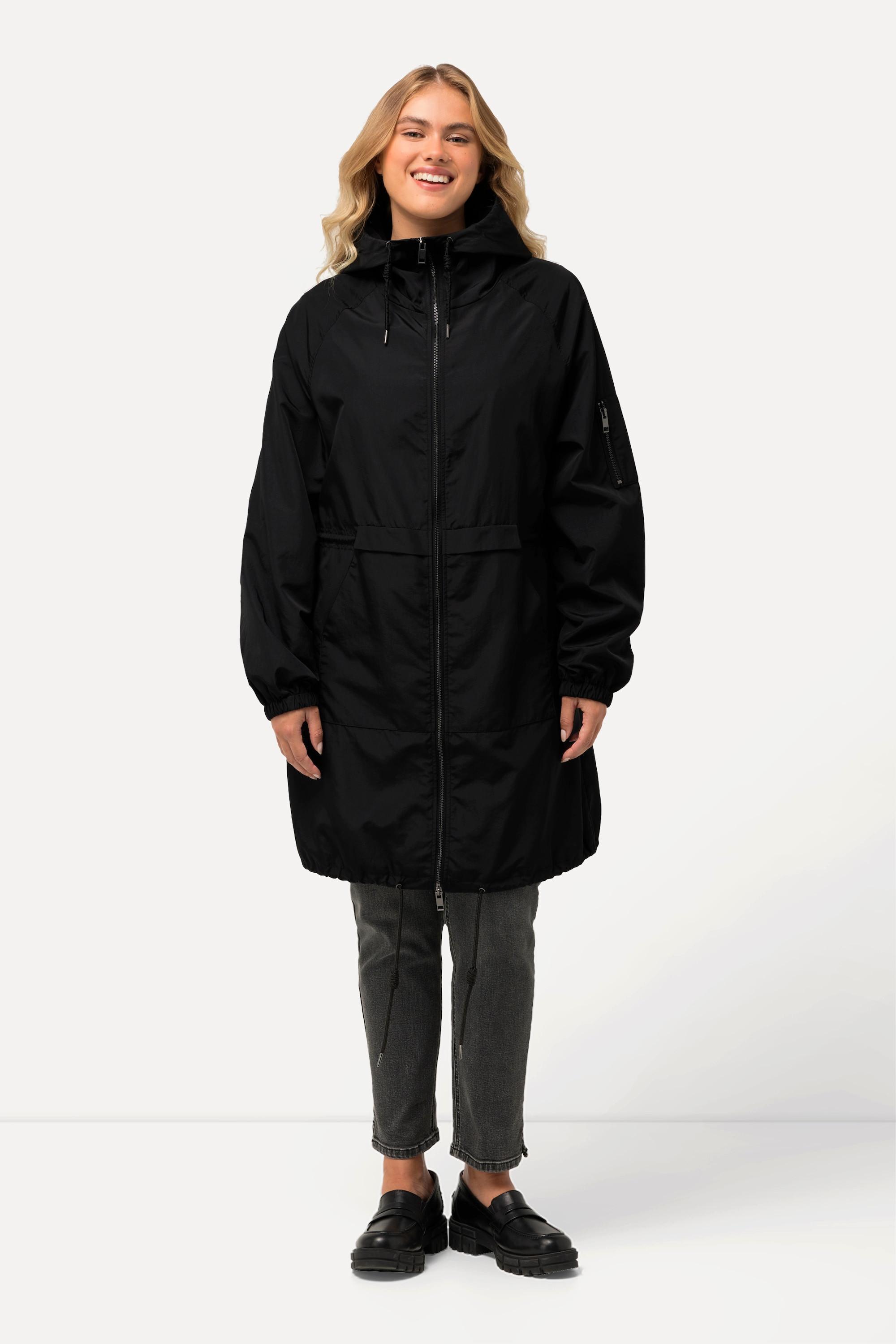 Ulla Popken Veste Col Montant Cordon Coulissant Fermeture à Glissière à Double Sens  