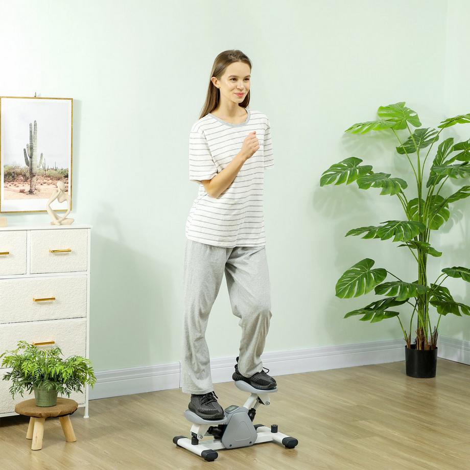 Northio  Mini stepper da casa con display LCD, stepper up-down con pedali antiscivolo, stepper home trainer fino a 100 kg, per allenamento delle gambe, esercizio fitness home office, grigio | 