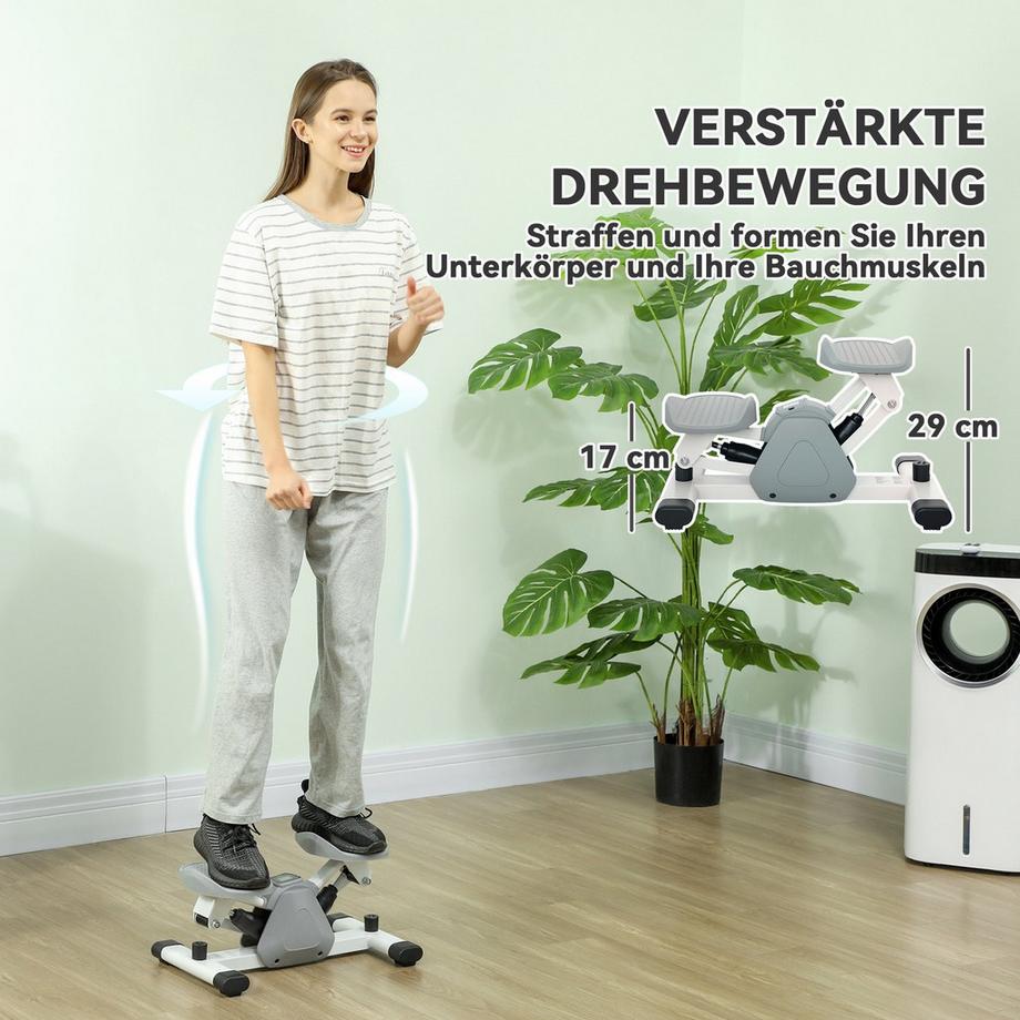 Northio  Mini stepper da casa con display LCD, stepper up-down con pedali antiscivolo, stepper home trainer fino a 100 kg, per allenamento delle gambe, esercizio fitness home office, grigio | 