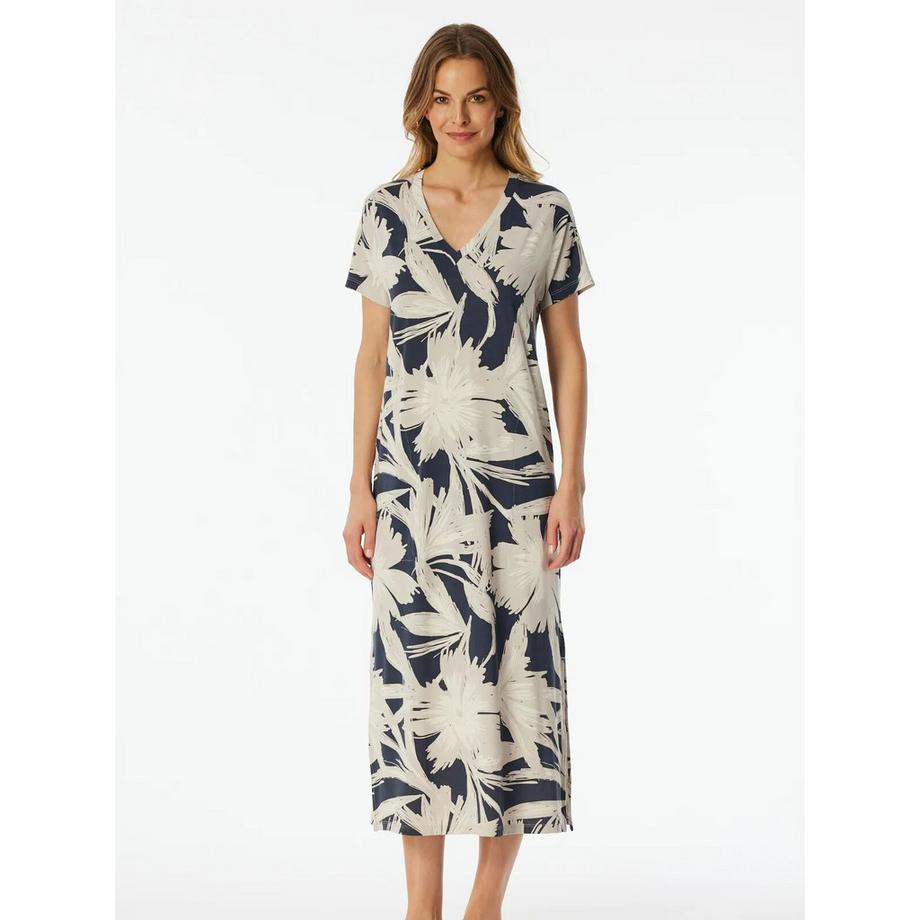 Schiesser Modal Blumen Kurzarm Nachthemd  