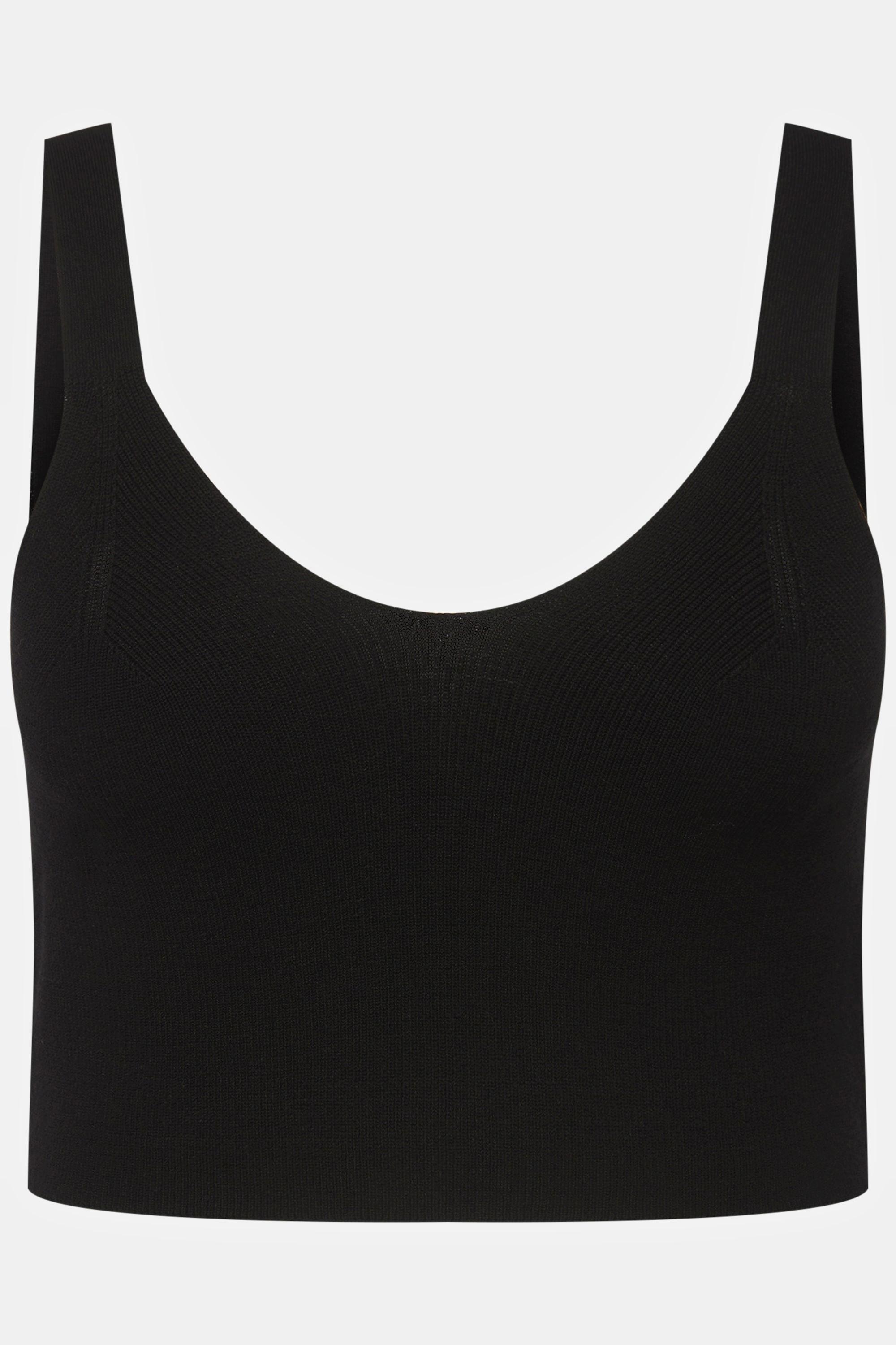 Ulla Popken  Bustier in maglia a costine con scollo a V e spalline ampie 