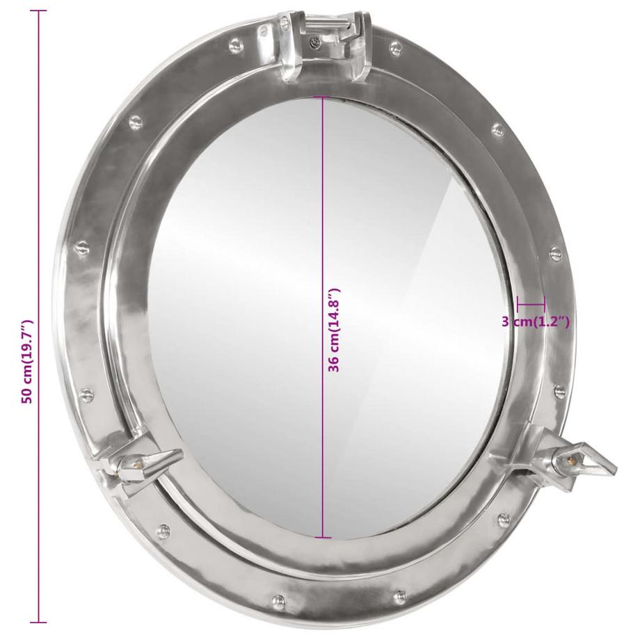 VidaXL Bullaugen spiegel aluminium  