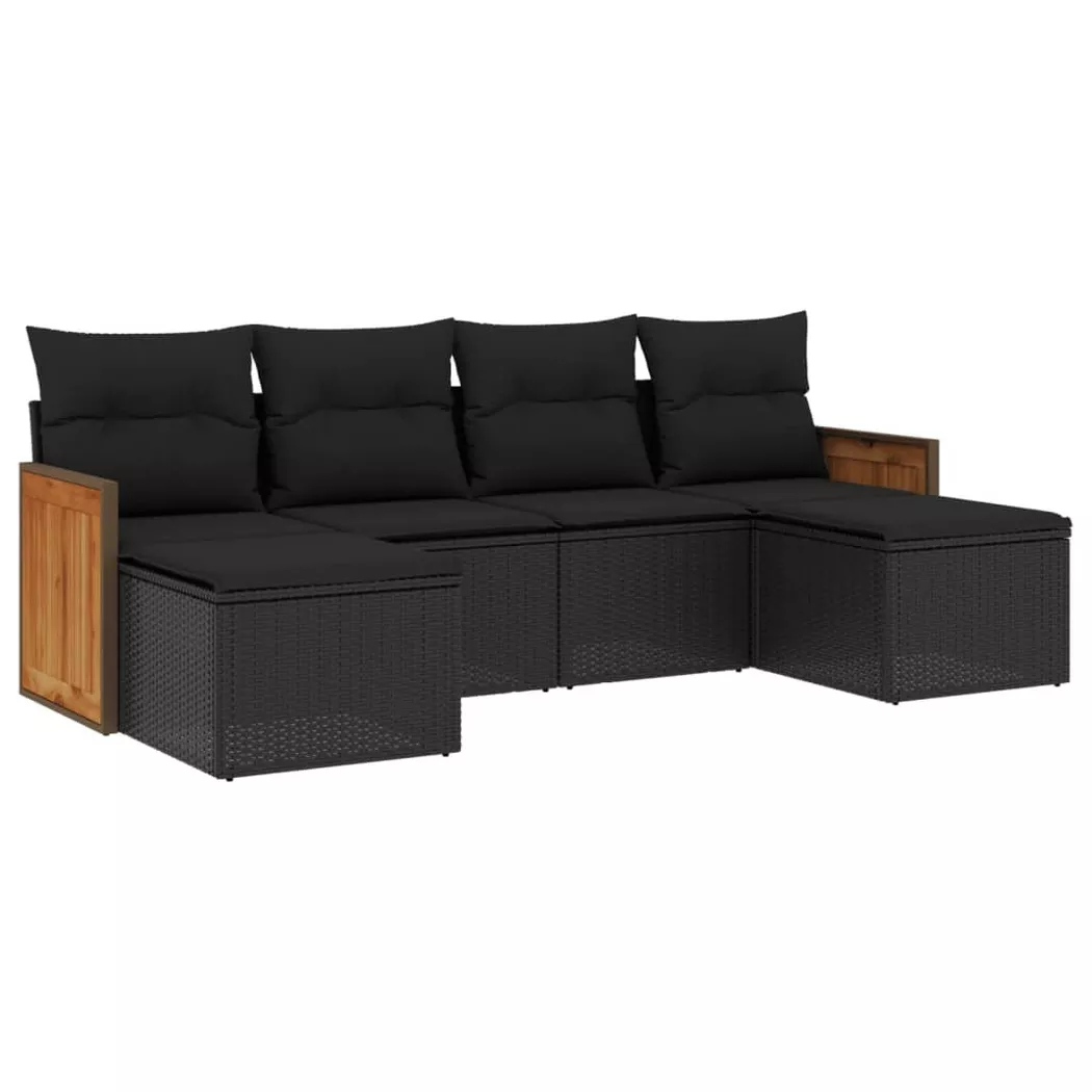 VidaXL - Garten sofagarnitur poly-rattan, One Size, Schwarz