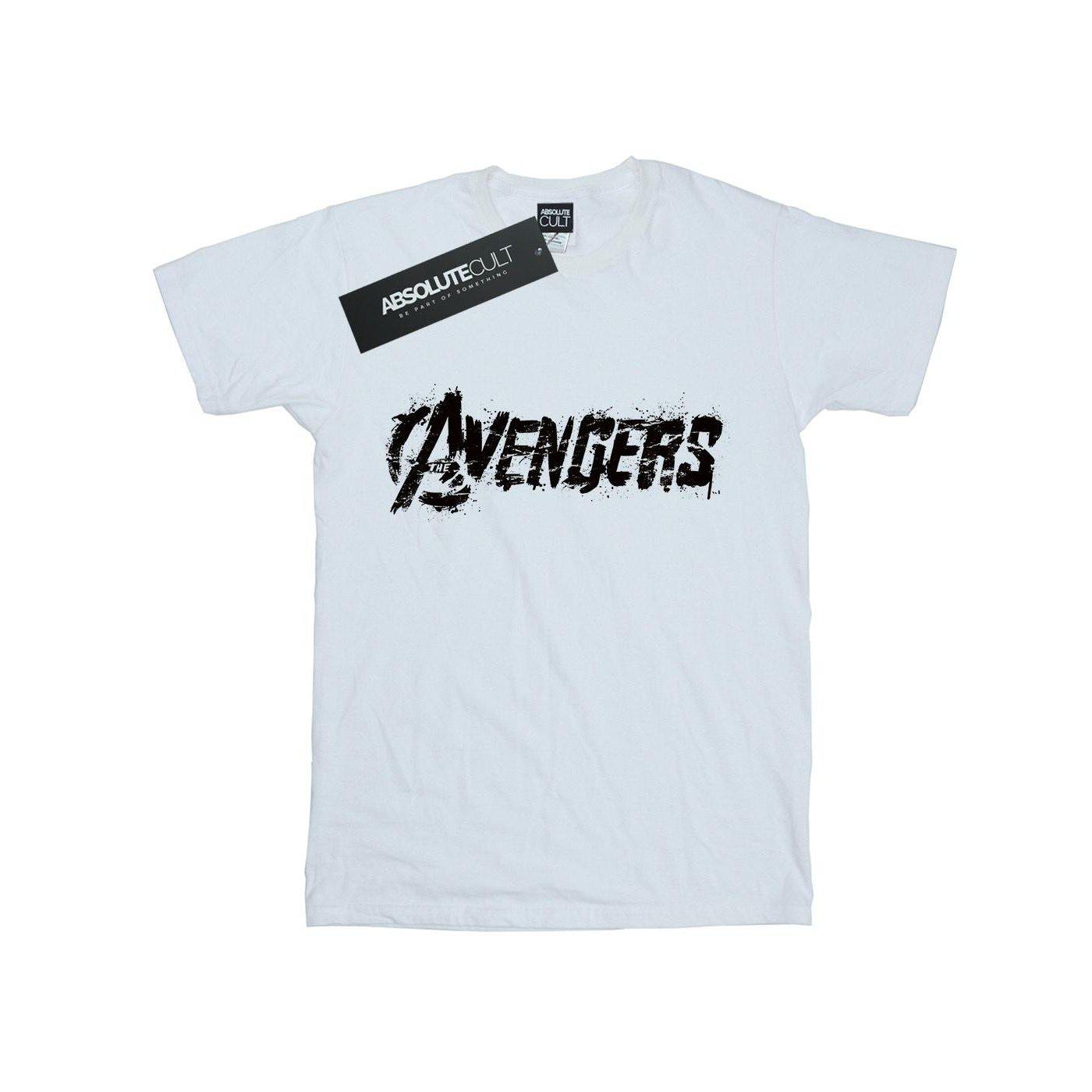 Image of Avengers Logo Distressed Tshirt Unisex Weiss 128