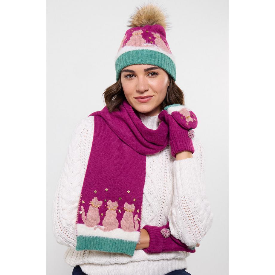 Joe Browns Écharpe d'Hiver Chats Douillets  
