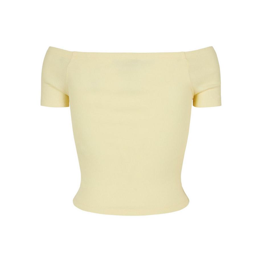 URBAN CLASSICS Schulterfreies Geripptes T-Shirt  