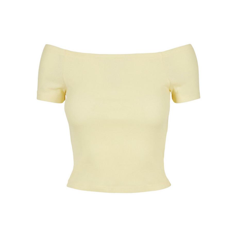 URBAN CLASSICS Schulterfreies Geripptes T-Shirt  