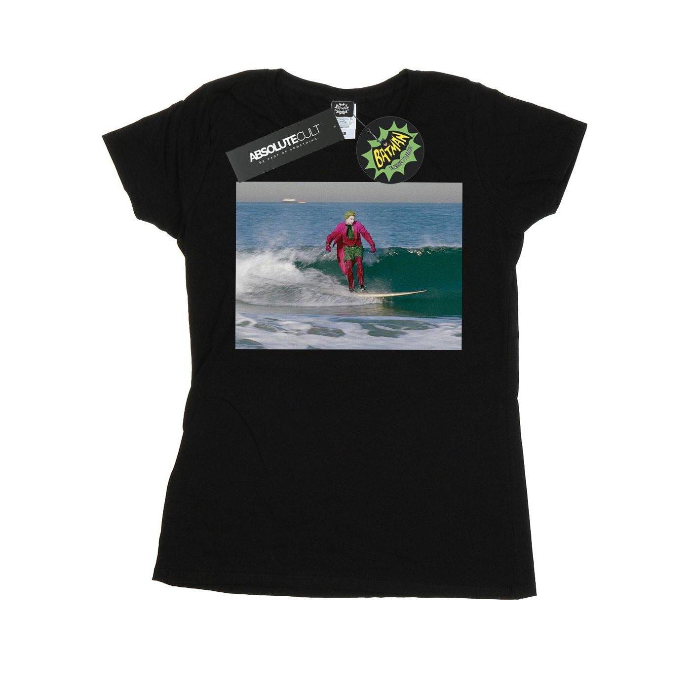 Image of Batman Tv Series Joker Surfing Tshirt Damen Schwarz XL