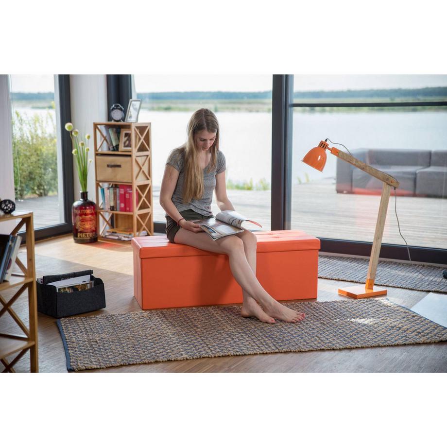 B2X Klappbare Sitzbank mit Stauraum aus Kunstleder  