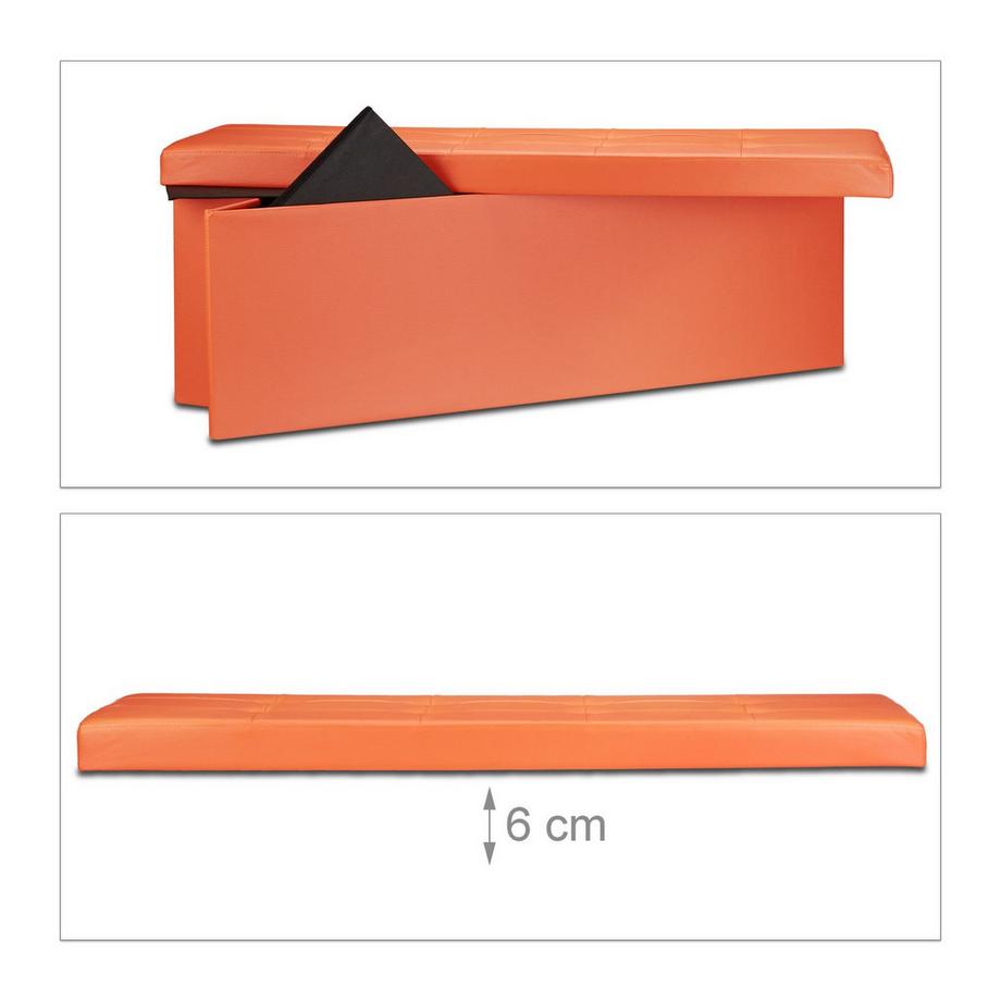 B2X Klappbare Sitzbank mit Stauraum aus Kunstleder  