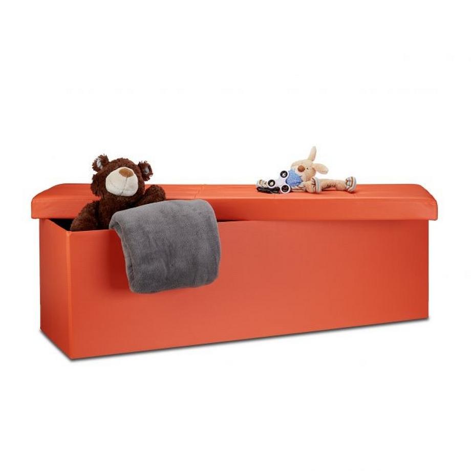 Banc de rangement pliable en cuir artificiel