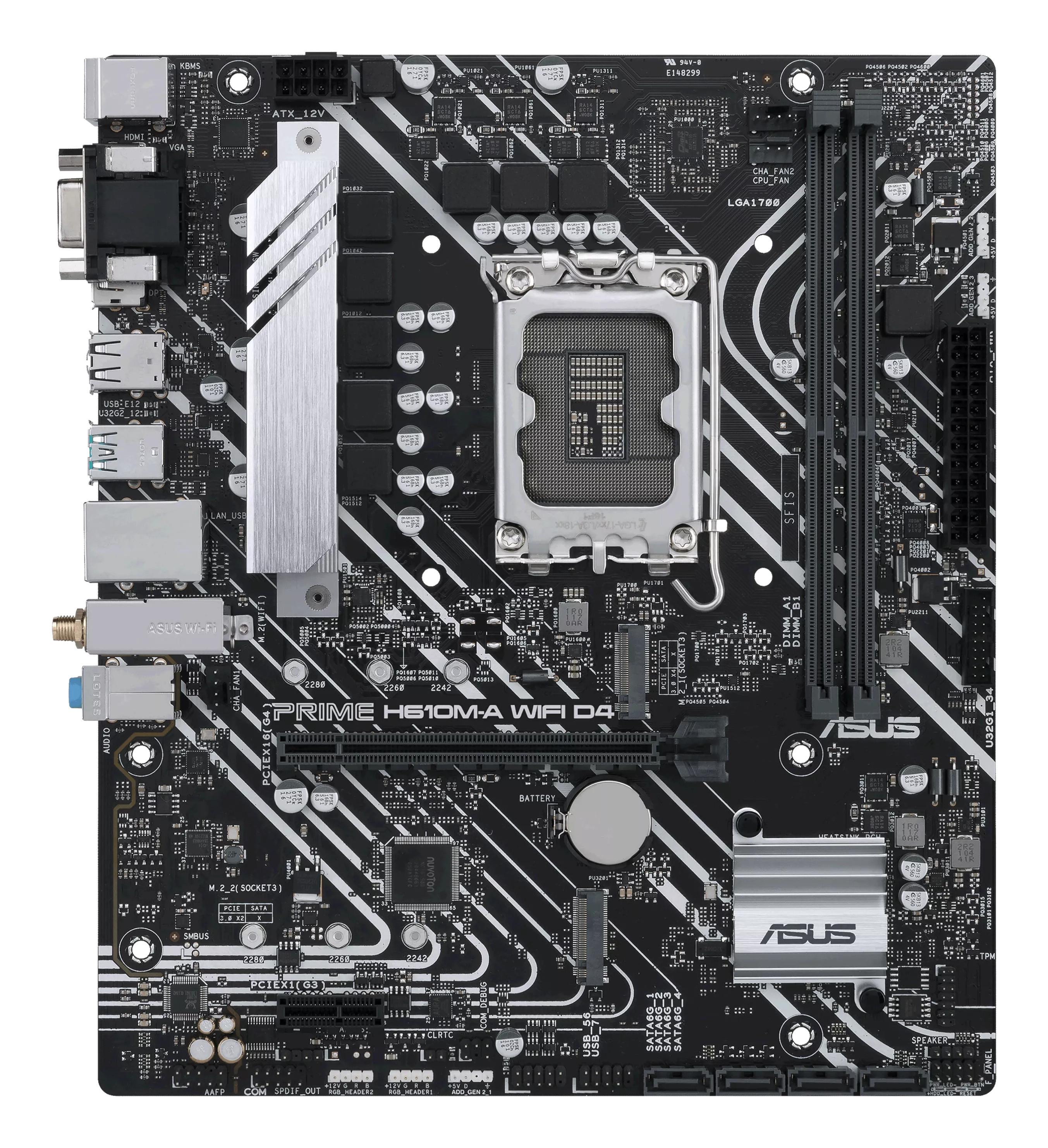 ASUS  ASUS PRIME H610M-A WIFI D4 Motherboard – Optimierte Leistung mit integriertem WLAN 