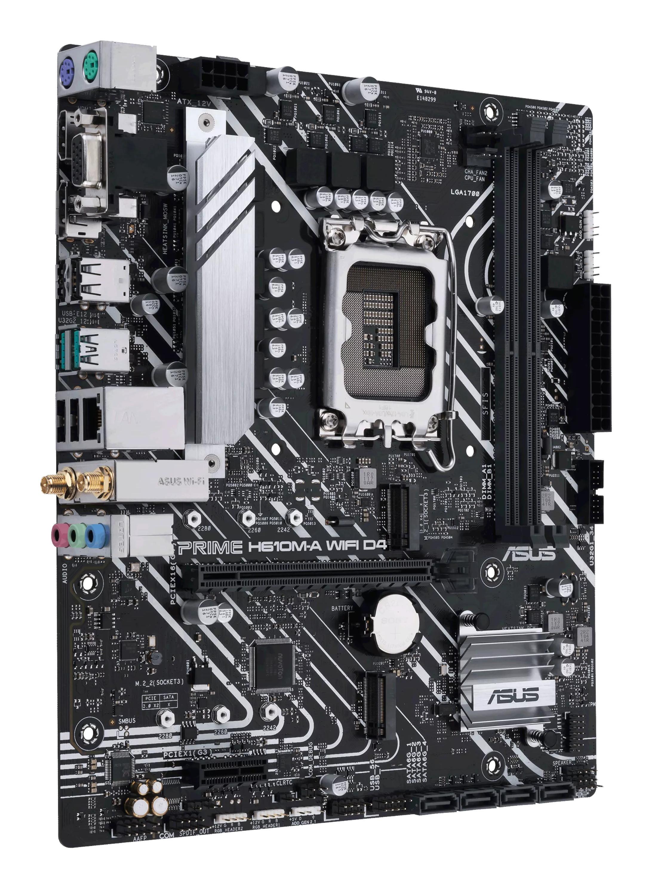ASUS  ASUS PRIME H610M-A WIFI D4 Motherboard – Optimierte Leistung mit integriertem WLAN 