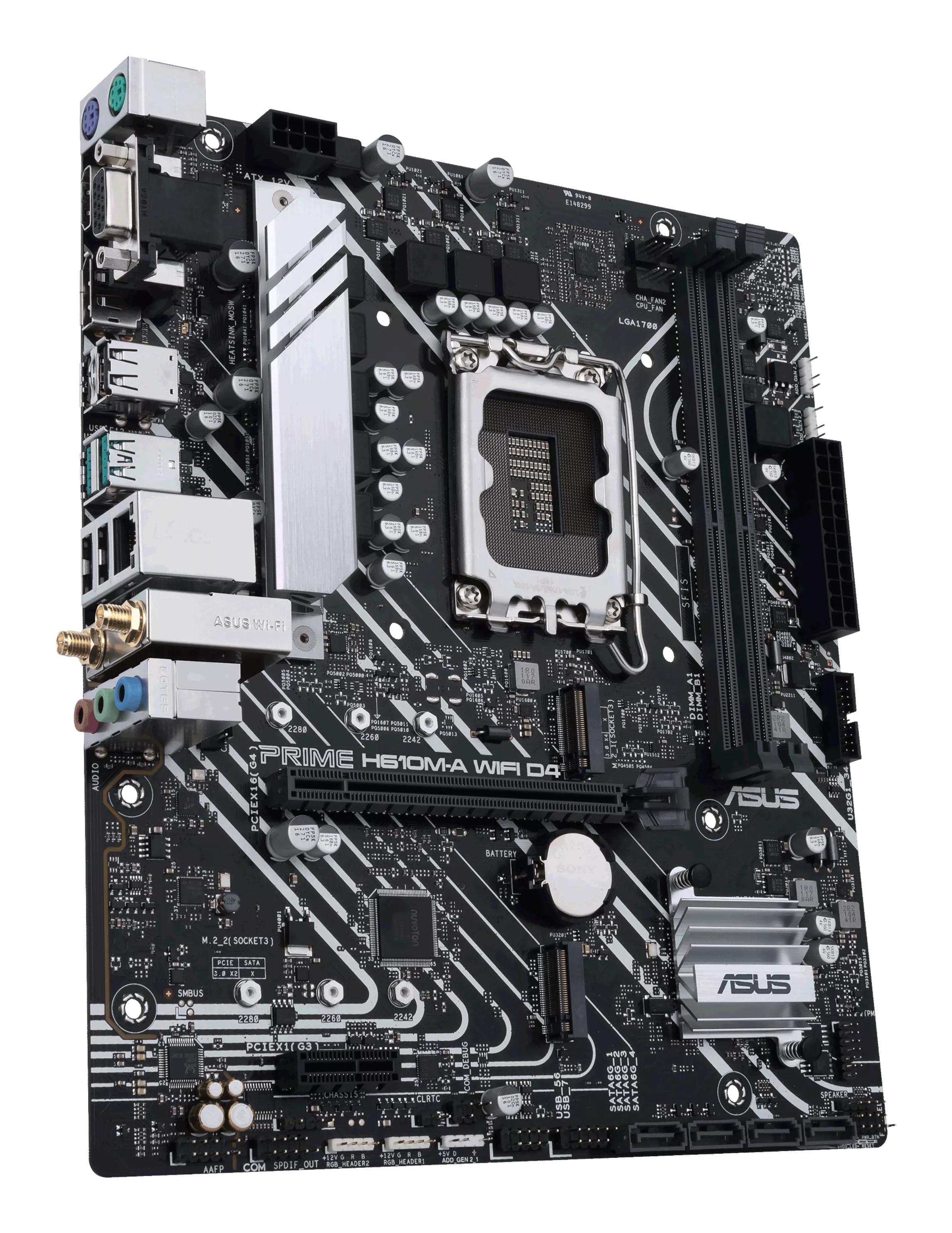 ASUS  ASUS PRIME H610M-A WIFI D4 Motherboard – Optimierte Leistung mit integriertem WLAN 