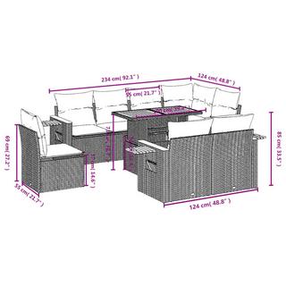 VidaXL set divano da giardino Polirattan  