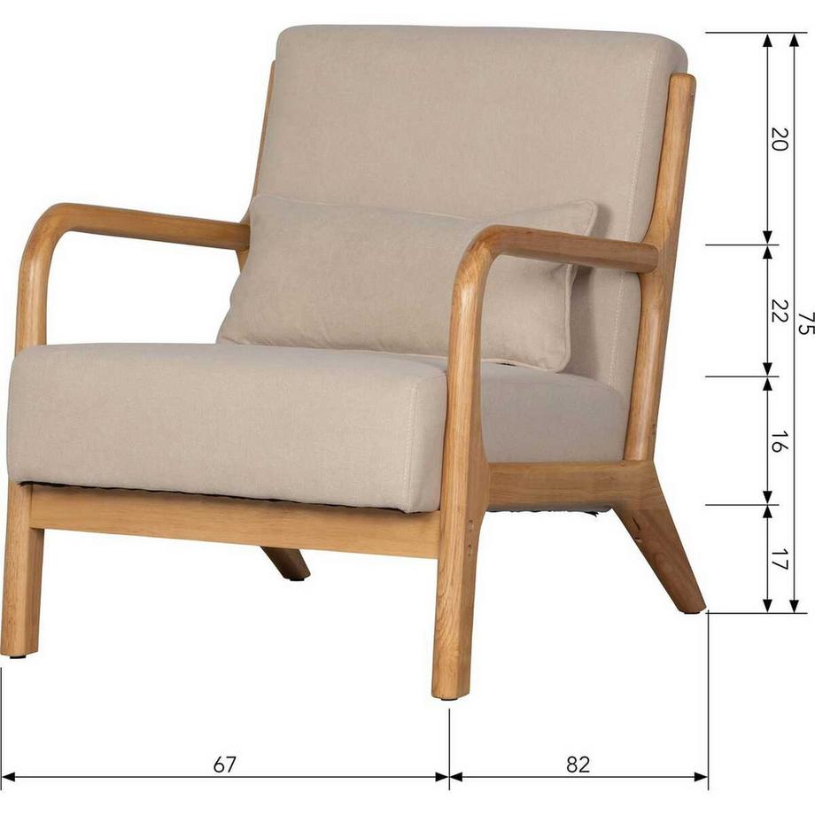 mutoni Sessel Mark Webstoff natur  