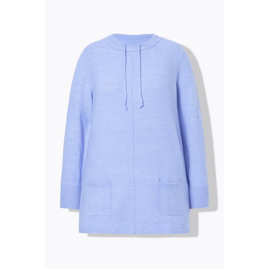 Ulla Popken Pullover Collo Alto Coulisse Tasche Maniche Lunghe  