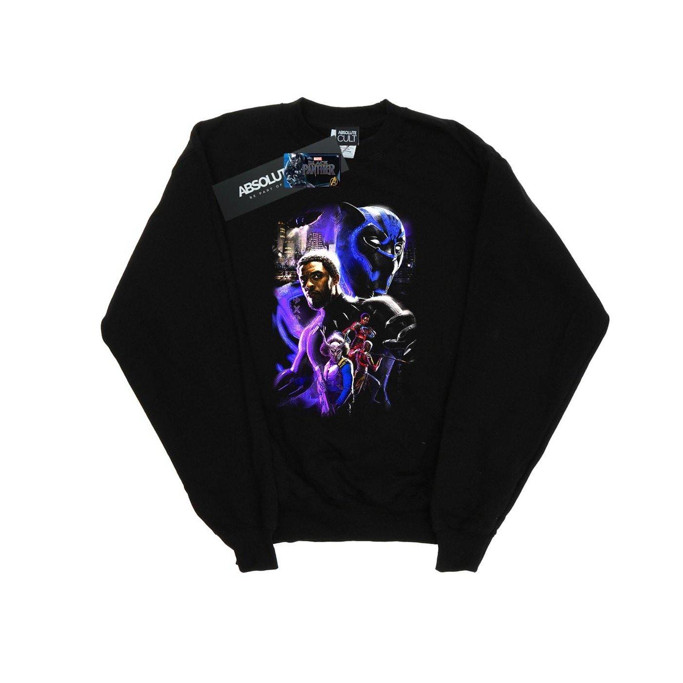 Image of Black Panther Character Montage Sweatshirt Mädchen Schwarz 116