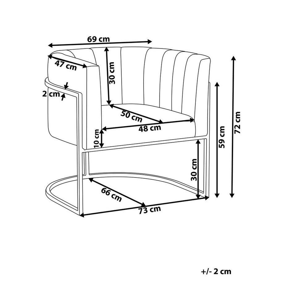 Beliani Sessel aus Samtstoff Glamourös LARVIK II  