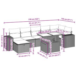 VidaXL set divano da giardino Polirattan  