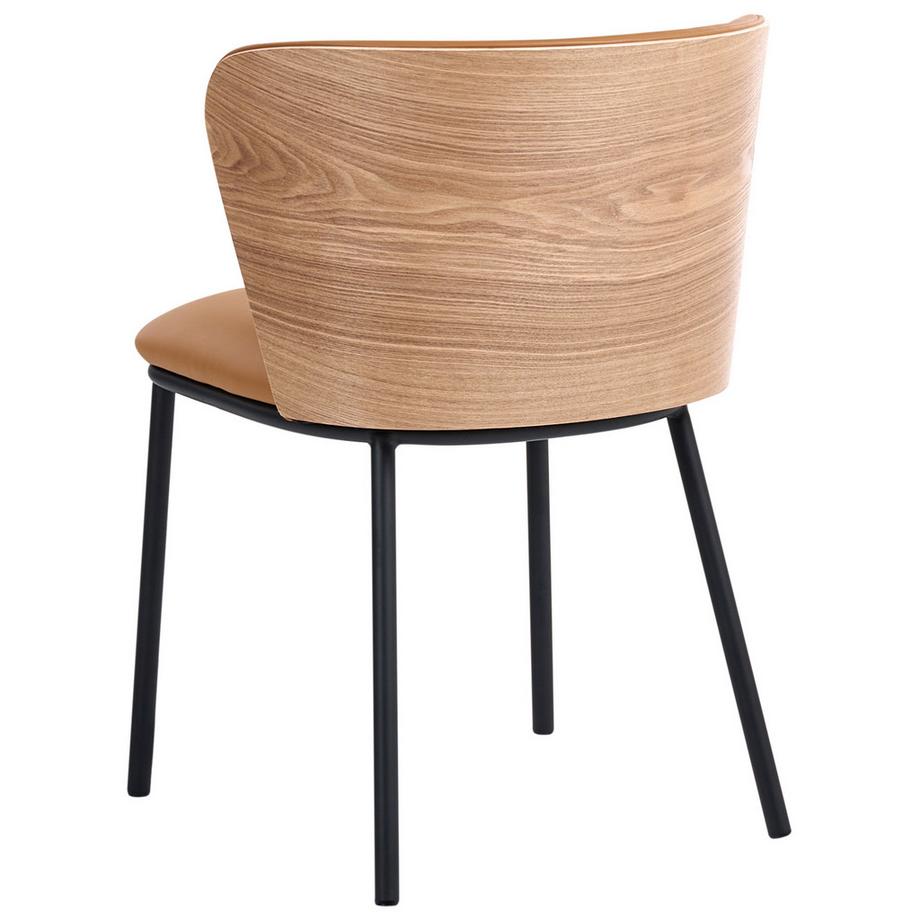 Beliani Lot de 2 chaises de salle à manger en Cuir PU Rétro HOSKIN  