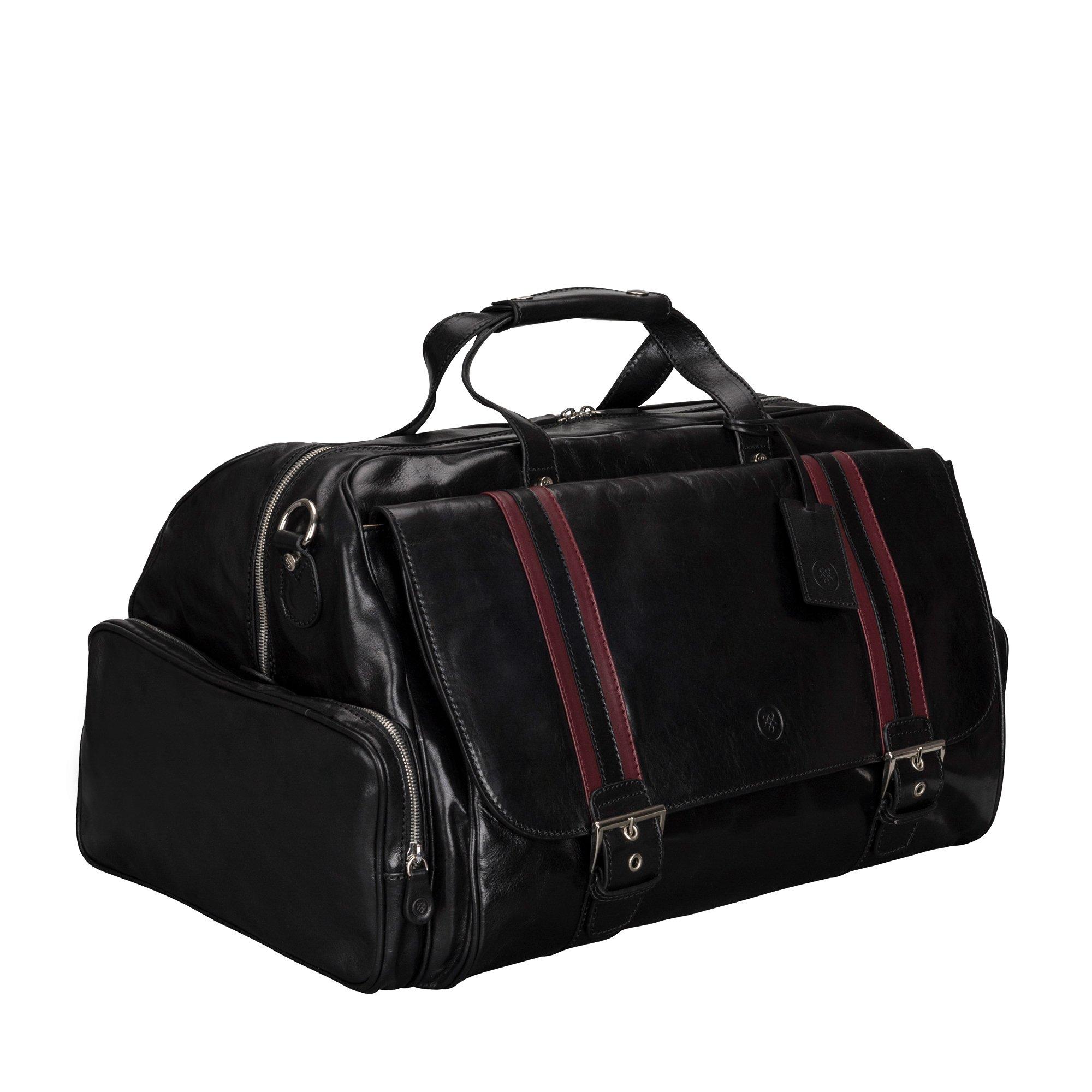 Maxwell Scott  DinoM - Leder Weekender Reisetasche 