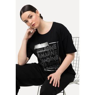 Ulla Popken  T-shirt con Imagine, applicazioni, scollo a girocollo e mezze maniche 