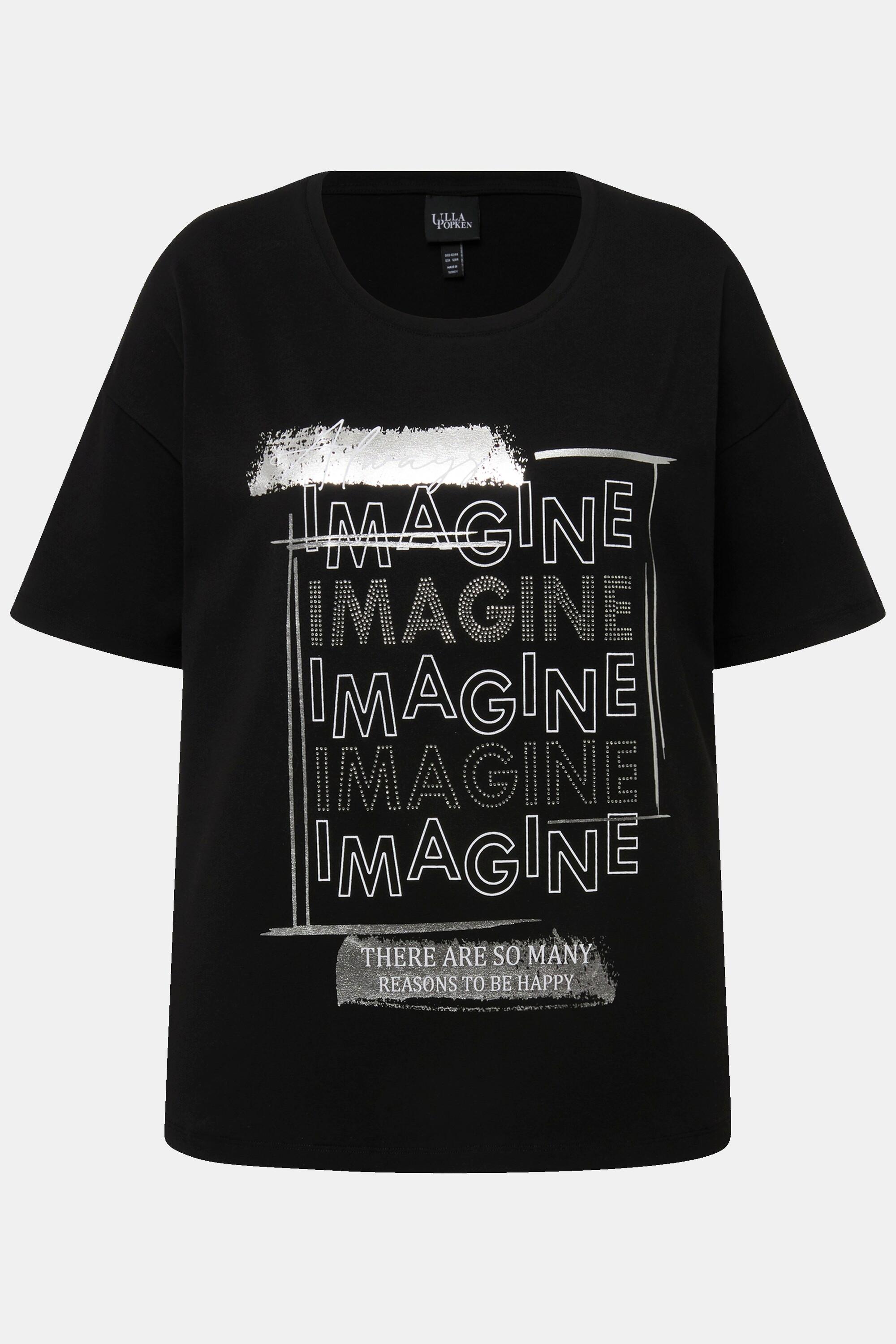 Ulla Popken Imagine Ziersteine Rundhals Halbarm T-Shirt  