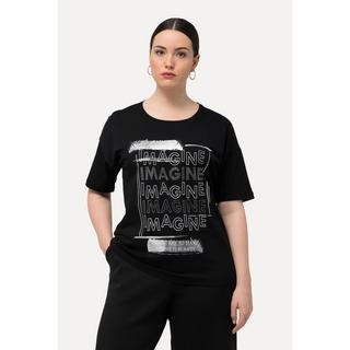 Ulla Popken  T-shirt con Imagine, applicazioni, scollo a girocollo e mezze maniche 