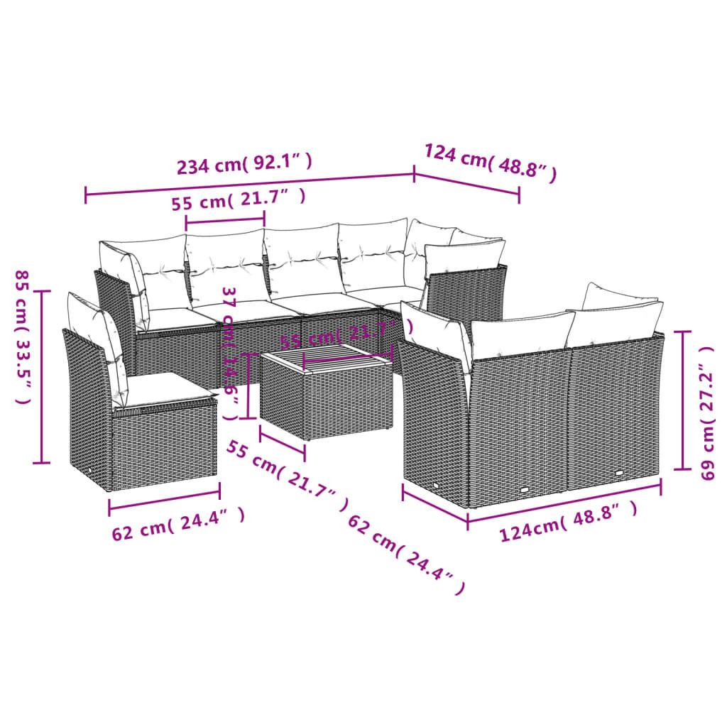 VidaXL set divano da giardino Polirattan  