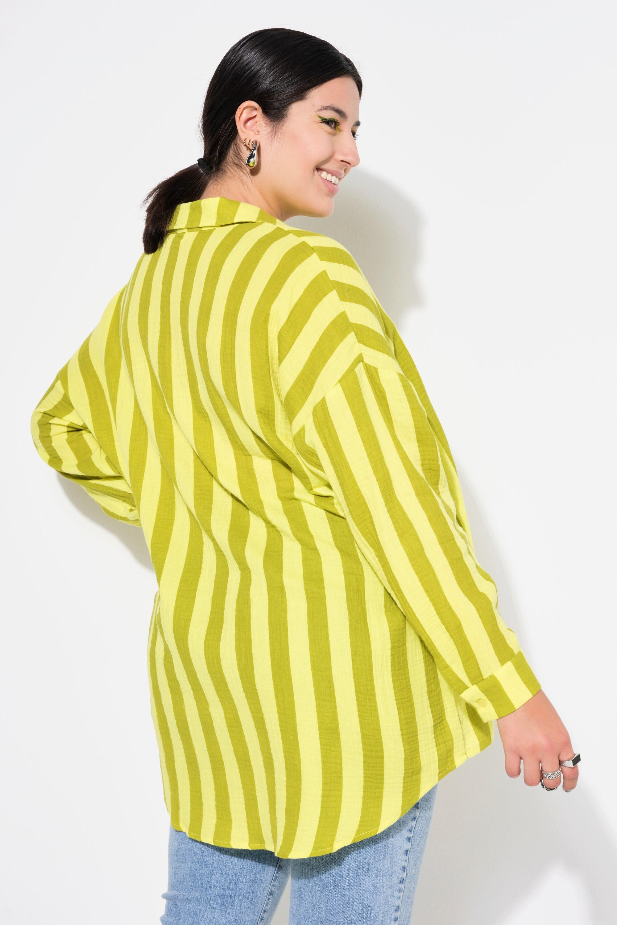 Studio Untold  Camicia dal taglio oversize in mussola con righe e maniche lunghe 