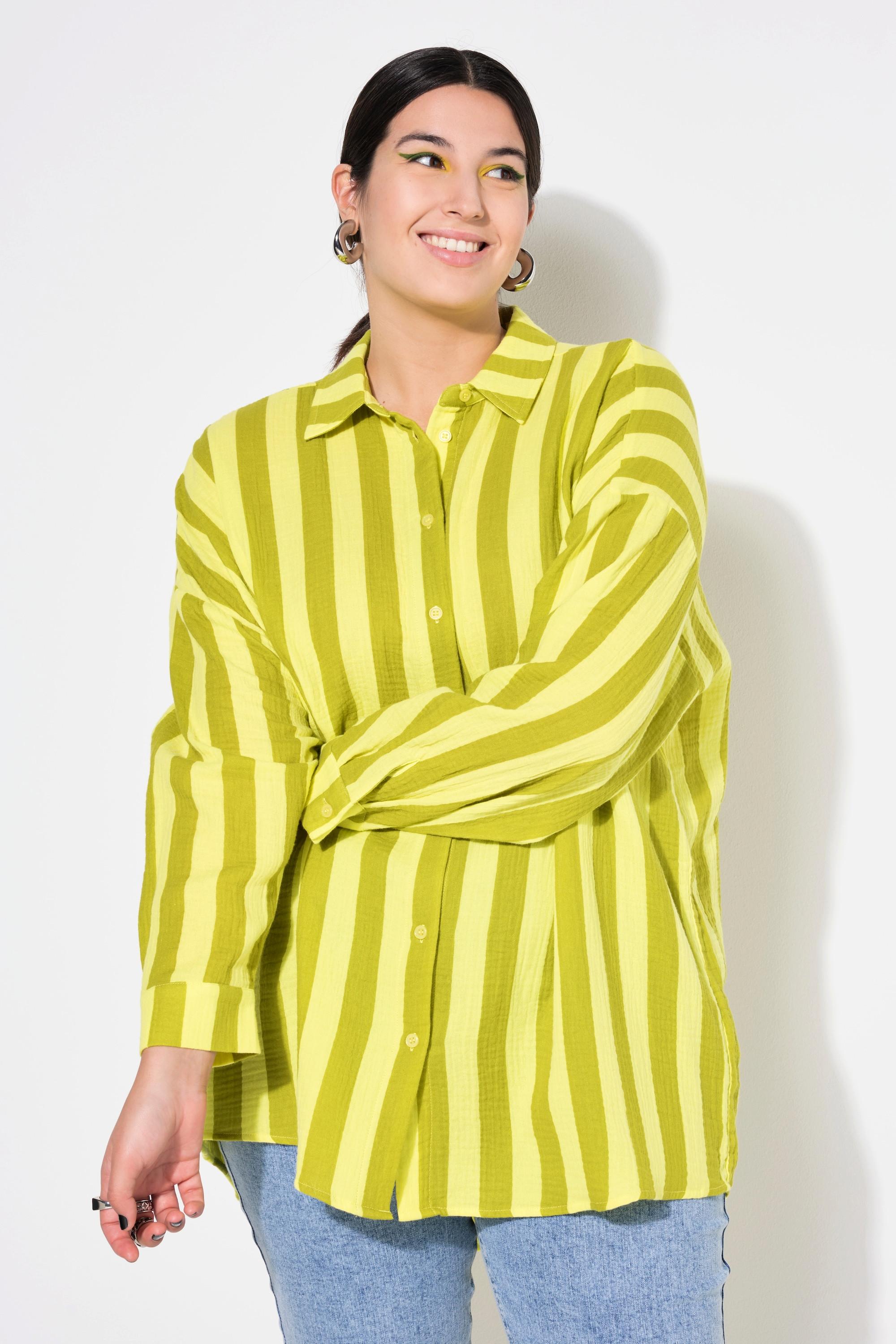 Studio Untold  Camicia dal taglio oversize in mussola con righe e maniche lunghe 