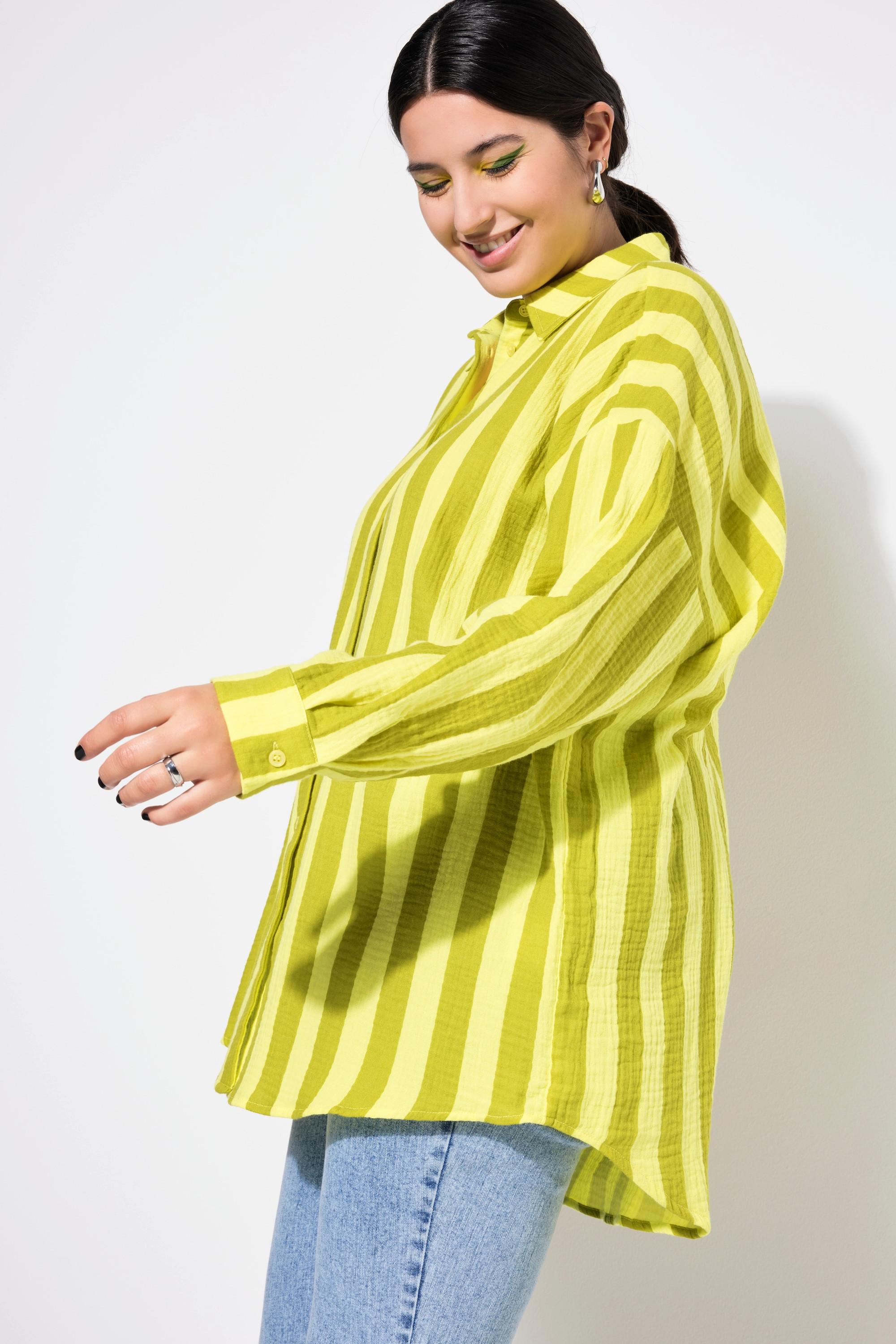 Studio Untold  Camicia dal taglio oversize in mussola con righe e maniche lunghe 