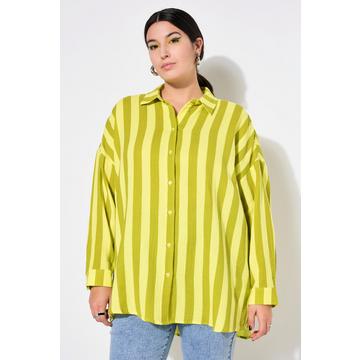 Camicia dal taglio oversize in mussola con righe e maniche lunghe