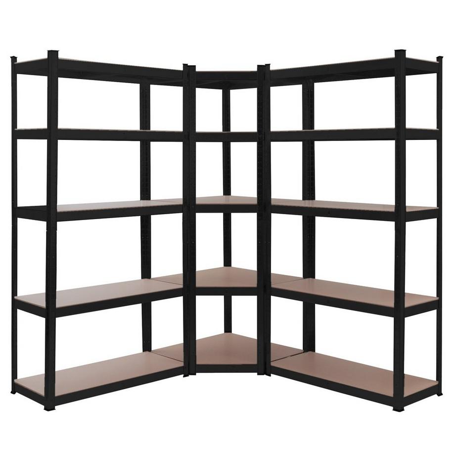 Étagère pour charges lourdes, lot de 3 | Étagère d'angle combinée | Construction métallique robuste