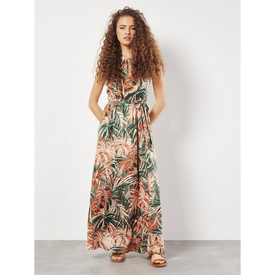 APRICOT Painterly Tropisches Midikleid  
